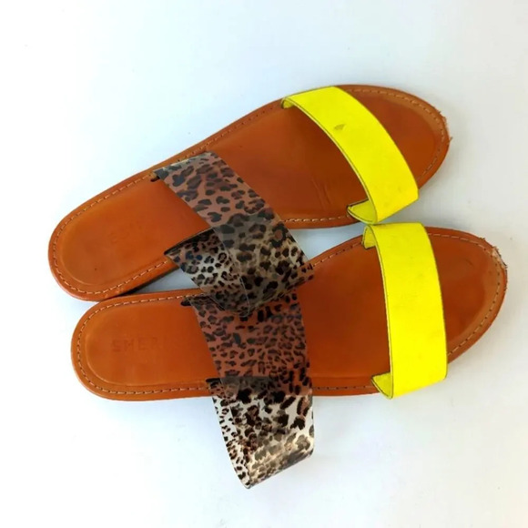 Double Straps Neon Yellow Slides - 8 - Picture 4 of 7